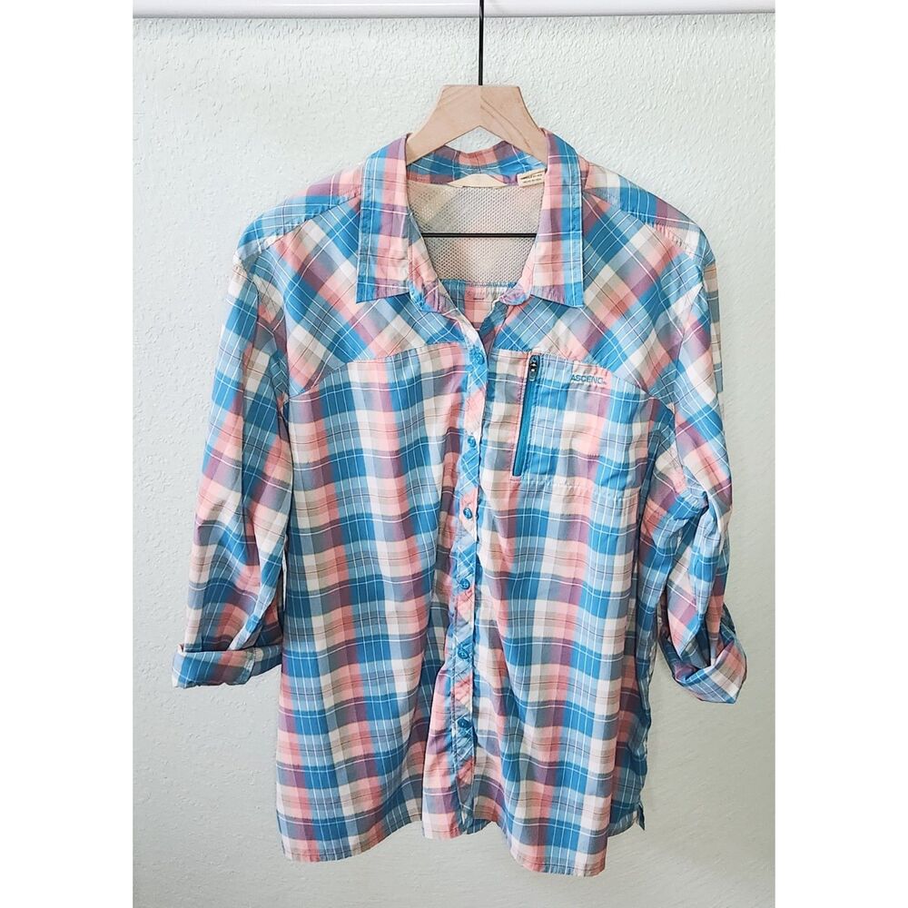 ASCEND button-up flannel dry-fit sports/outdoor shirt